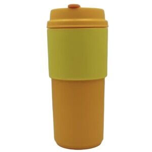 Tupperware Travel Tumbler Cup Eco Coffee To‎ w/ Sleeve 16 oz. Orange & Yellow